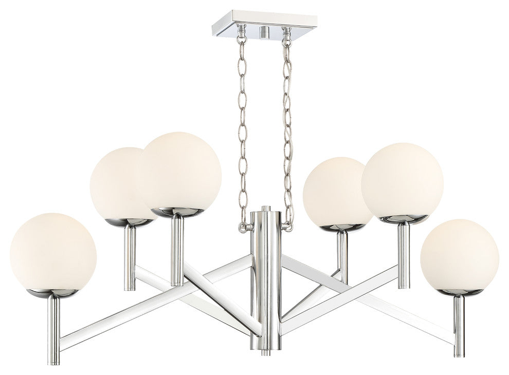 Kelvin 6 Light Chandelier, Chrome