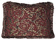 Red Gold Chenille Floral Throw Pillow With Fringe, 12x17