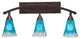 Bow 3 Light Bath Bar, 5.5" Teal Crystal Glass