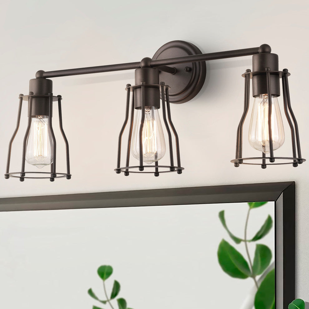 Evelyn Metal Vanity Light, Oil Rubbed Bronze, 3-Light
