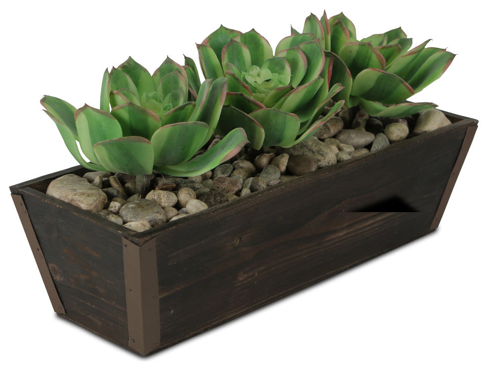 Distressed Wooden Ledge Planter, 12", 14"