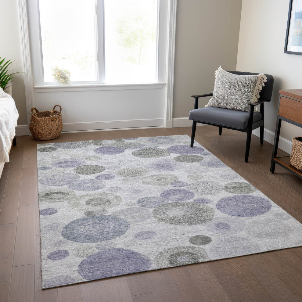 Machine Washable Indoor/Outdoor Chantille ACN1896 Violet 8' x 10' Rug