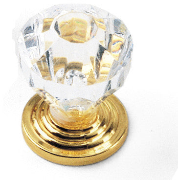 1" Acrystal Knob - Acrylic w/ Brass Base
