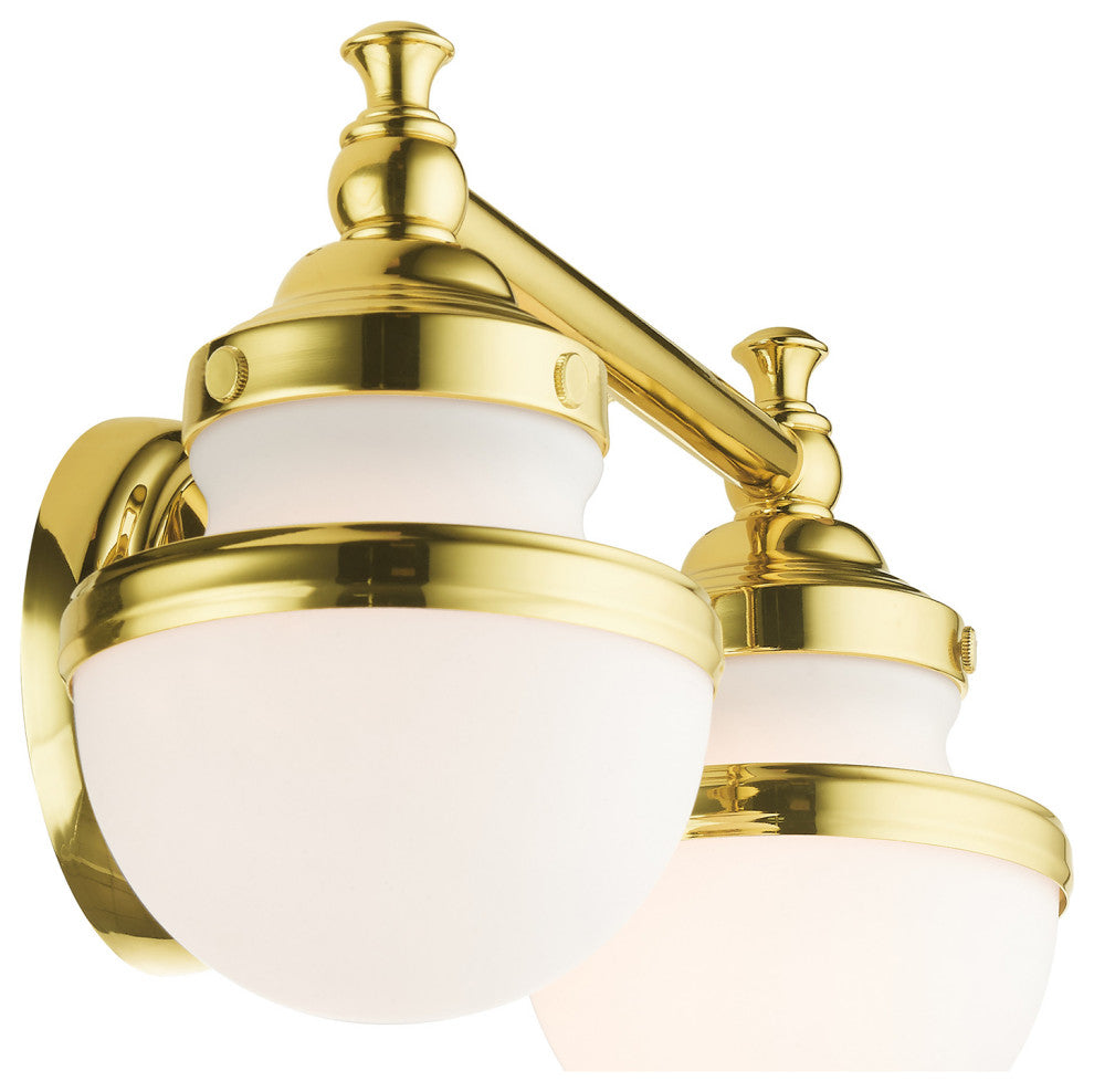 Livex Lighting Oldwick 2 Light Polished Brass Vanity Sconce