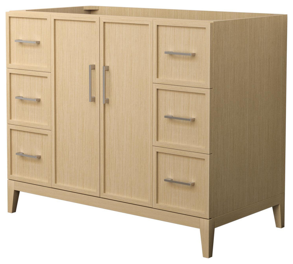 Elan 42" Single Vanity, White Oak, No Top, No Sink, Nickel Trim