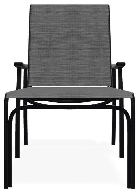 St. Catherine Sling 4-Position Outdoor Chaise Lounge, Collect Charcoal/Black