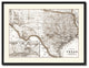Texas Vintage Sepia Map Canvas Print, 28"x37"