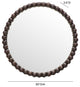 Baria Walnut Finish Round Wall Mirror
