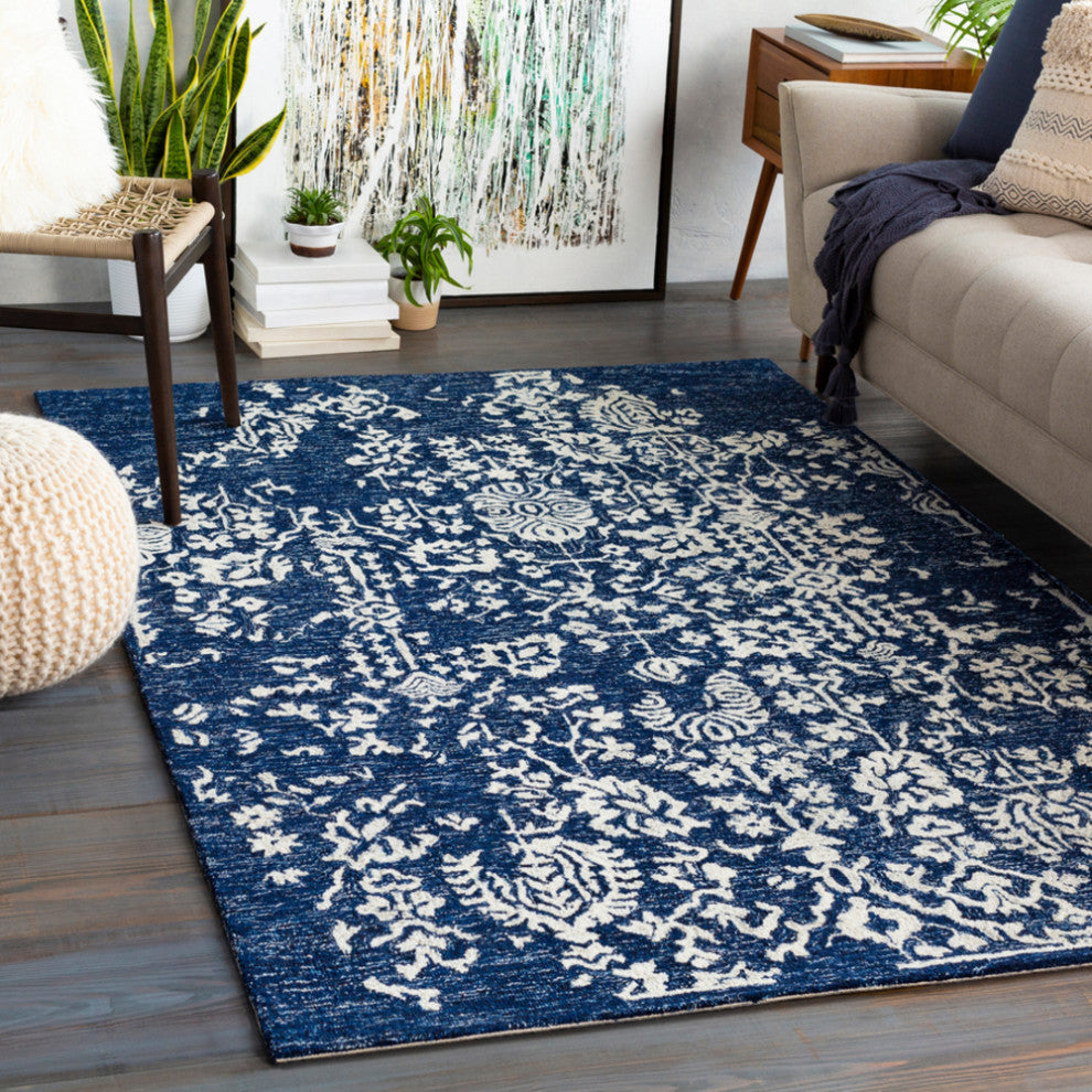 Surya Granada GND-2311 Modern Area Rug, Dark Blue, 6' x 9' Rectangle