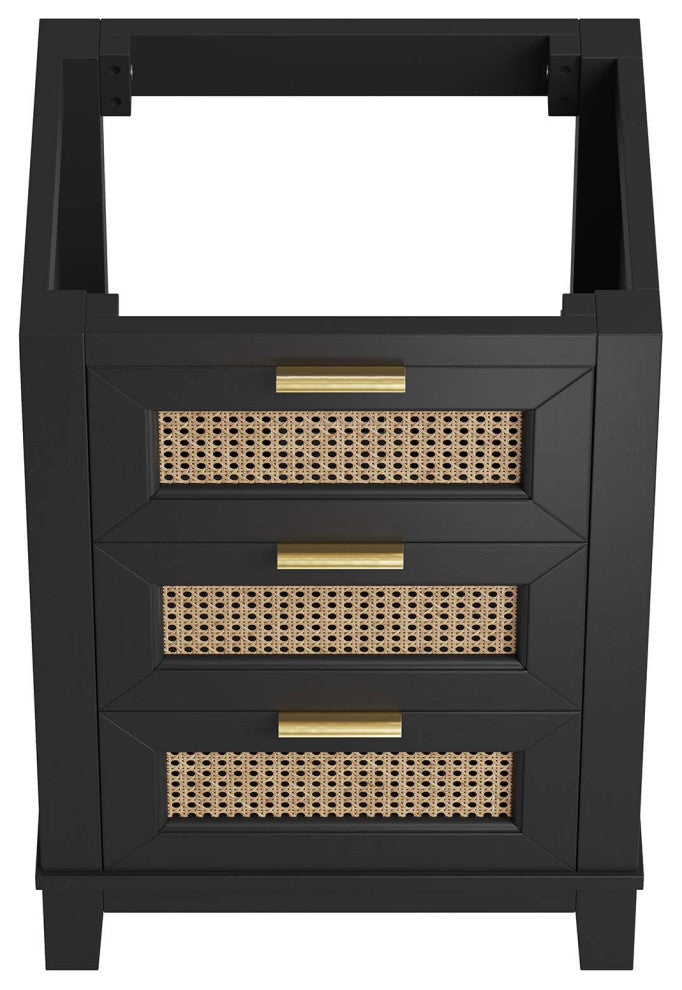 Dixie 24" Solid Wood Bathroom Vanity Cabinet, Sink Basin Not Included, Black