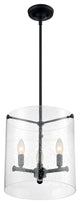 Bransel Three Light Pendant, Matte Black