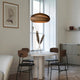 Matte Black Modern Nordic Style Pendant With Natural Brown Origami Paper Shade