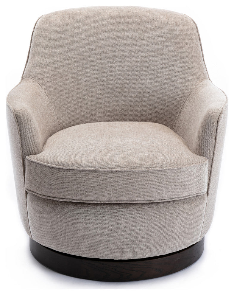 Reese Oatmeal Wood Base Swivel Chair