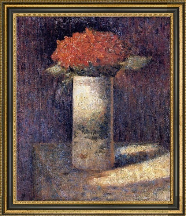 Georges Seurat Bouquet in a Vase Framed Premium Canvas Print, 20"x25"