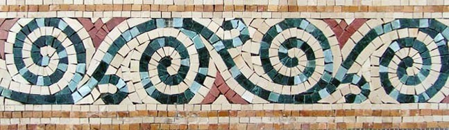 Marble Mosaic Frieze - Phoenician, 12x6