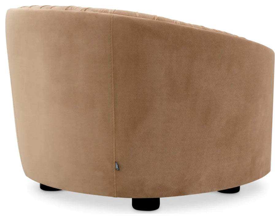 Brown Pleated Lounge Chair, Eichholtz Jameson