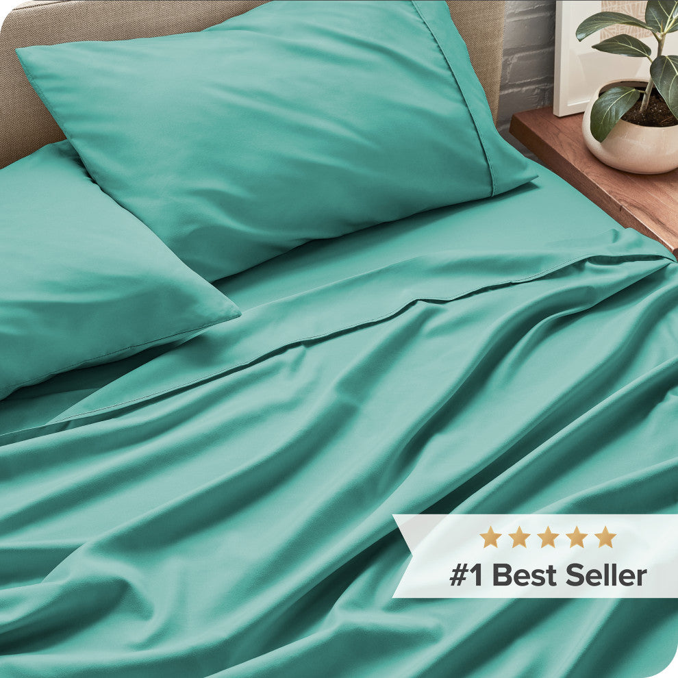 Bare Home 1800 Microfiber Sheet Set, Turquoise, King