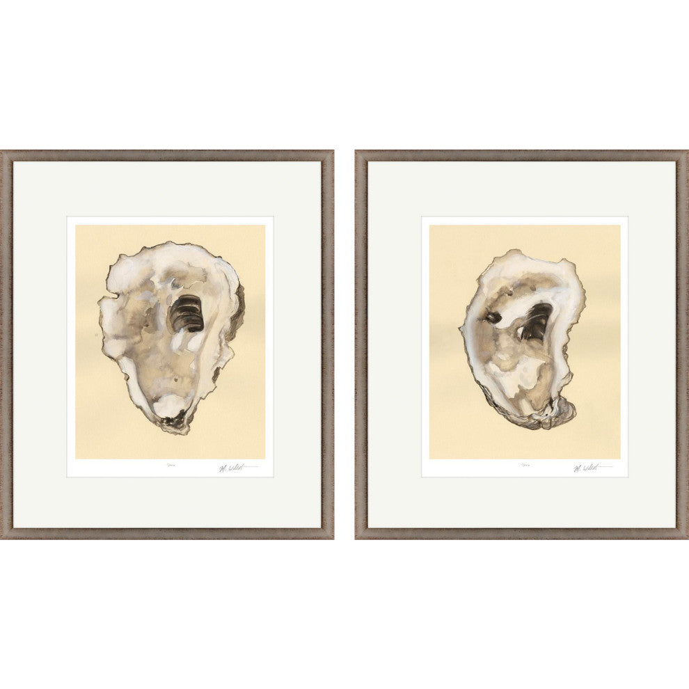 Sepia Oysters I Framed Art, 2-Piece Set