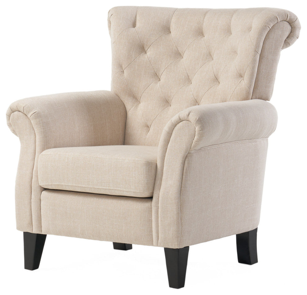 GDF Studio Solvang Indoor Tufed Fabric Club Chair