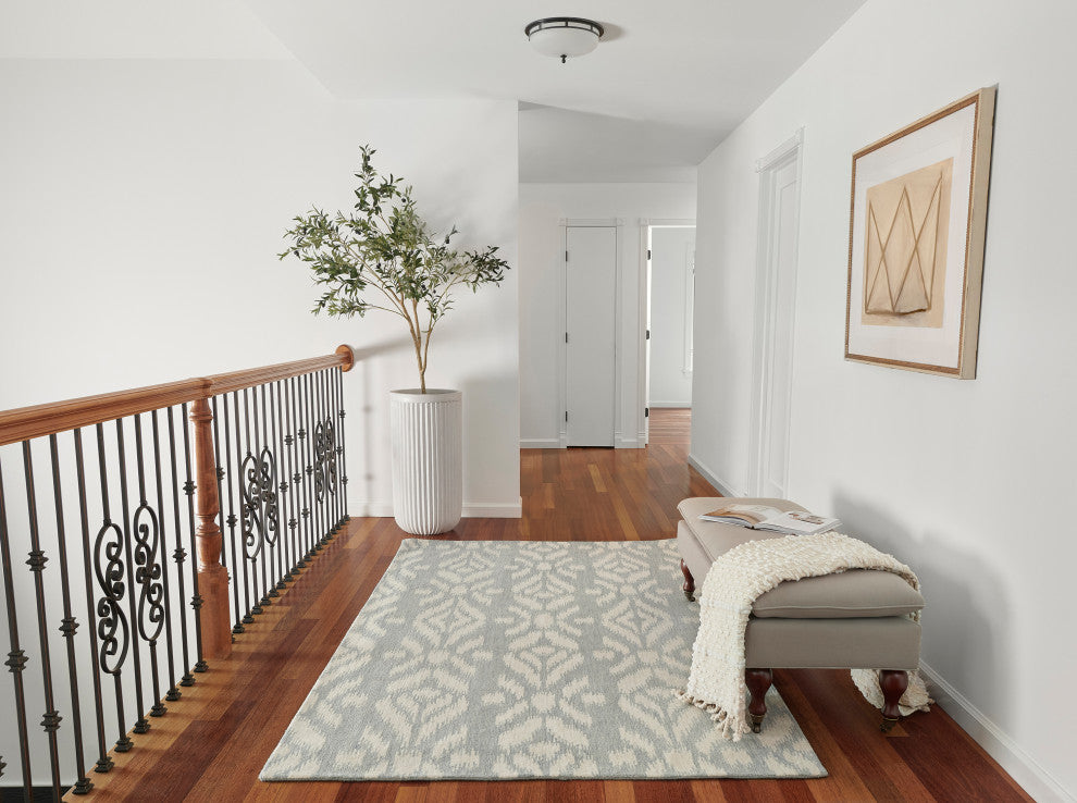 Momeni Leiden Hand Tufted Wool Light Blue Area Rug 8' X 10'