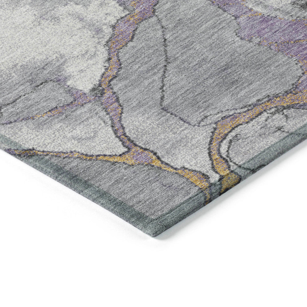 Machine Washable Indoor/Outdoor Chantille ACN1909 Violet 8' x 8' Round Rug