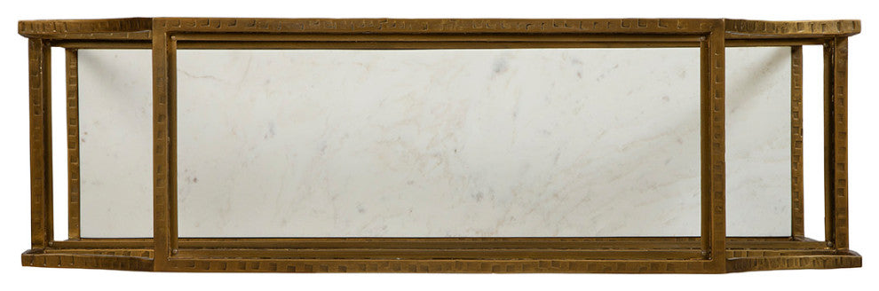 Marietta 48" Wide Glass Console Table, Gold