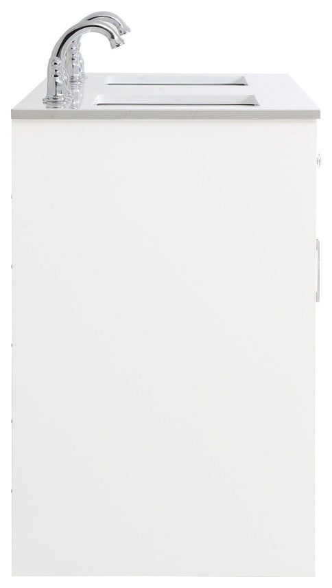 60" Double Bathroom Vanity, White