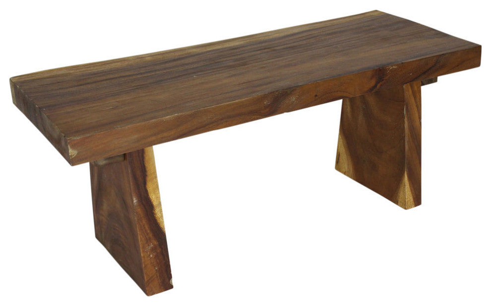 Haussmann Wood Natural Edge Bench 48 in x 18 x 18 in H KD Oak Oil
