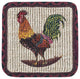 Morning Rooster Wicker Weave Trivet 9"x9"