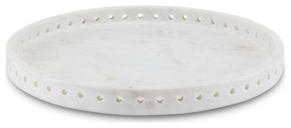 Freya White Marble Large Tray
