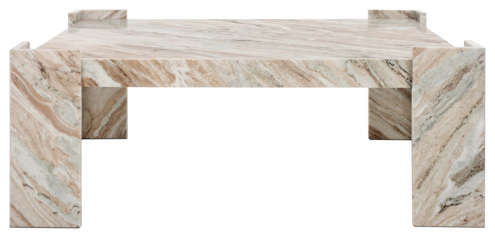 Safavieh Couture Catayana Marble Coffee Table, White/Brown