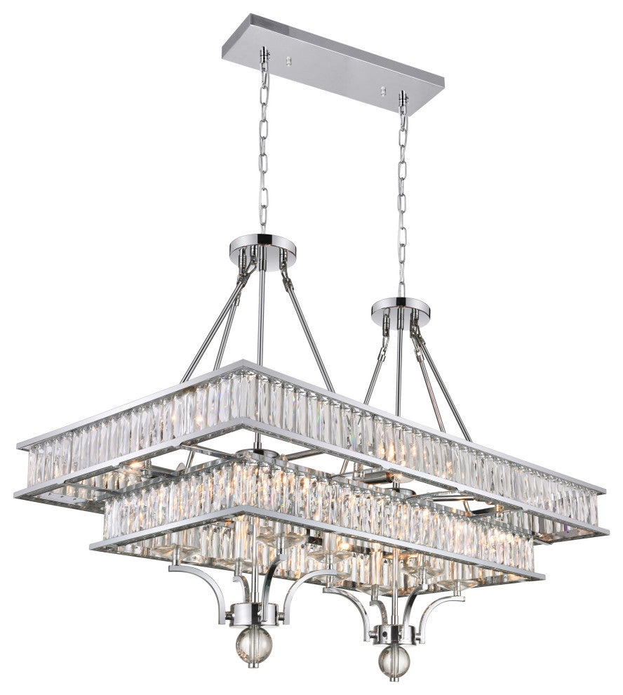Shalia 16 Light Island Chandelier With Chrome Finish