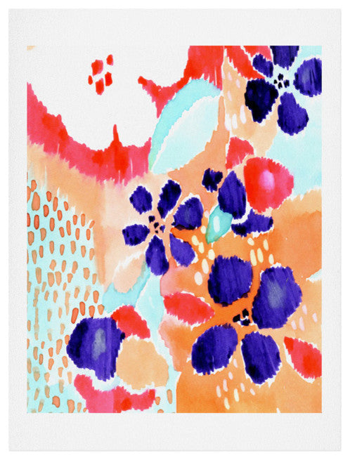 Deny Designs Cayenablanca Ikat Flowers Art Print