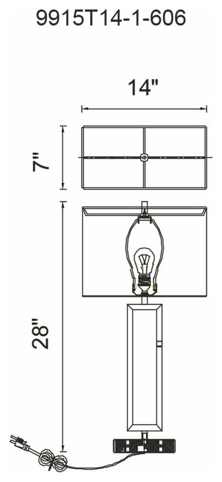 Torren 1 Light Table Lamp With Satin Nickel Finish