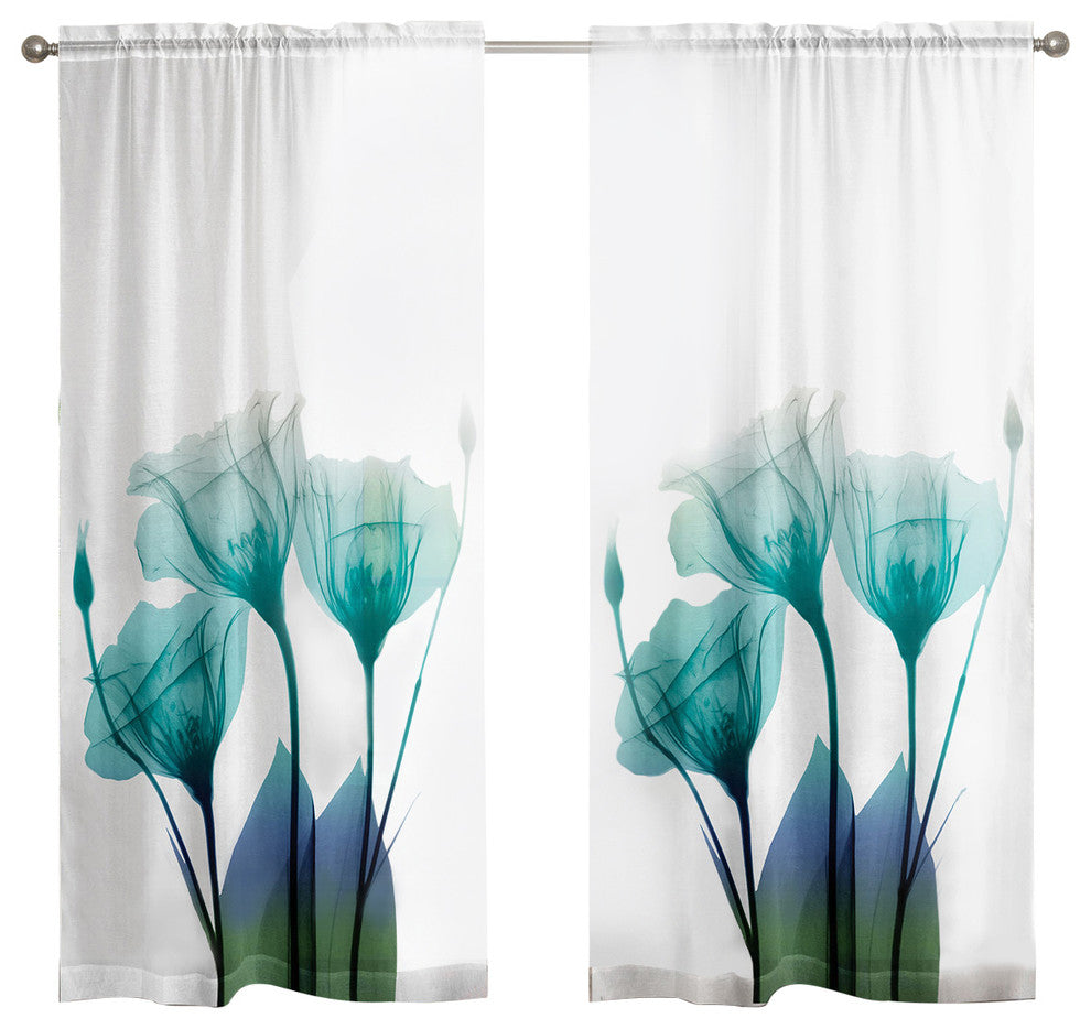 Ombre Bloom 84" Sheer Window Curtain