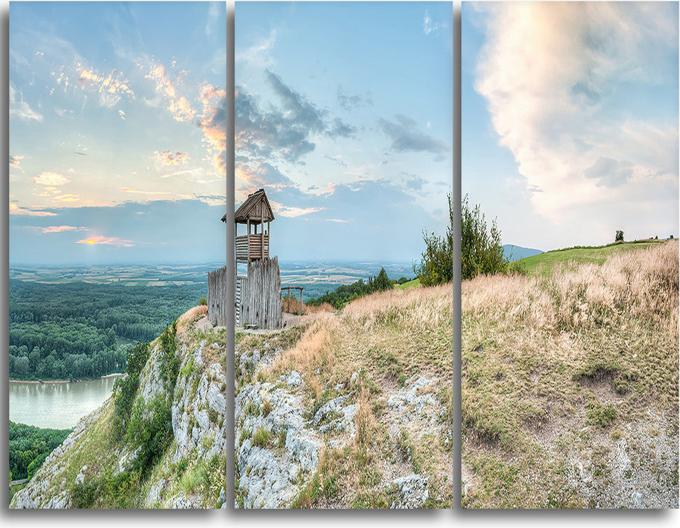 "View Tower on Hill Panorama" Metal Wall Art, 3 Panels, 36"x28"