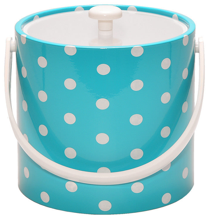 Polka Dot 3-Quart Ice Bucket, Turquoise