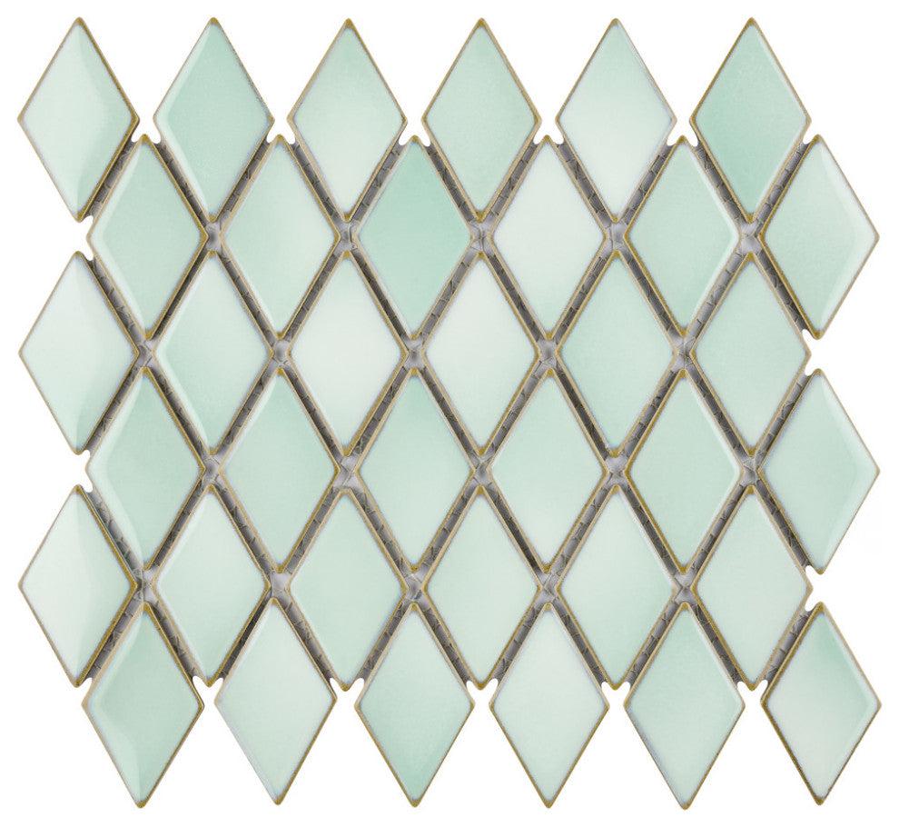 Hudson Kite Porcelain Mosaic Floor and Wall Tile, Pistachio