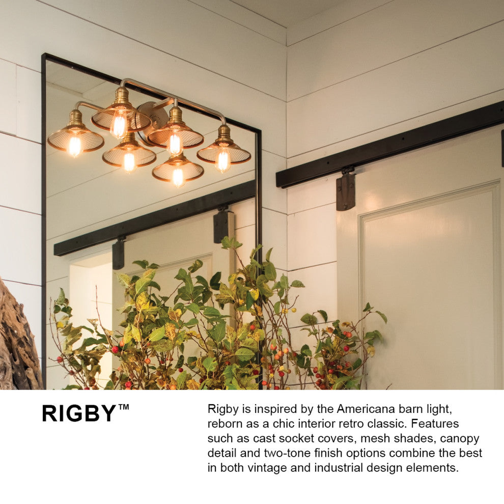 Hinkley Rigby Small Two Light Vanity, Polished Nickel