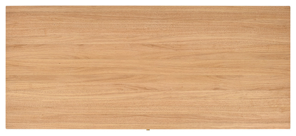 Dumont 1-Drawer Fluted Home Office Writing Desk, Natural Blonde