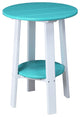 Poly Deluxe 28" End Table, Aruba Blue & White