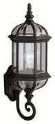 Traditional Barrie Outdoor Wall, Medium, Black With Clear Beveled Glass