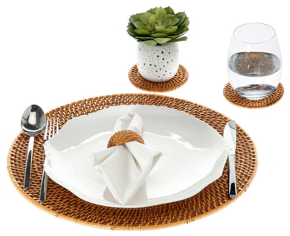Laguna Round Rattan Placemat 15" Diameter