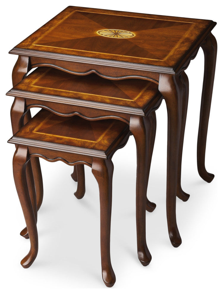 Olive Ash Burl Nesting Tables, 2-Piece Set