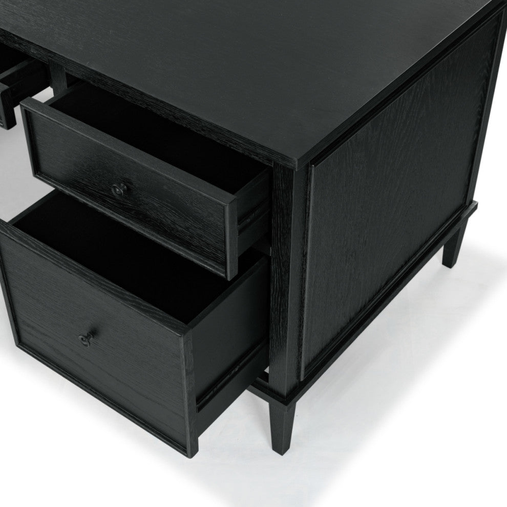 Safavieh Couture Ariella 5 Drawer Wood Desk, Black