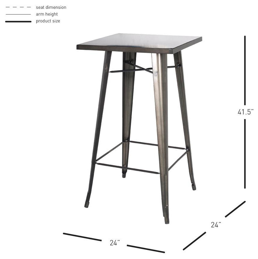 Metropolis Metal Bar Table