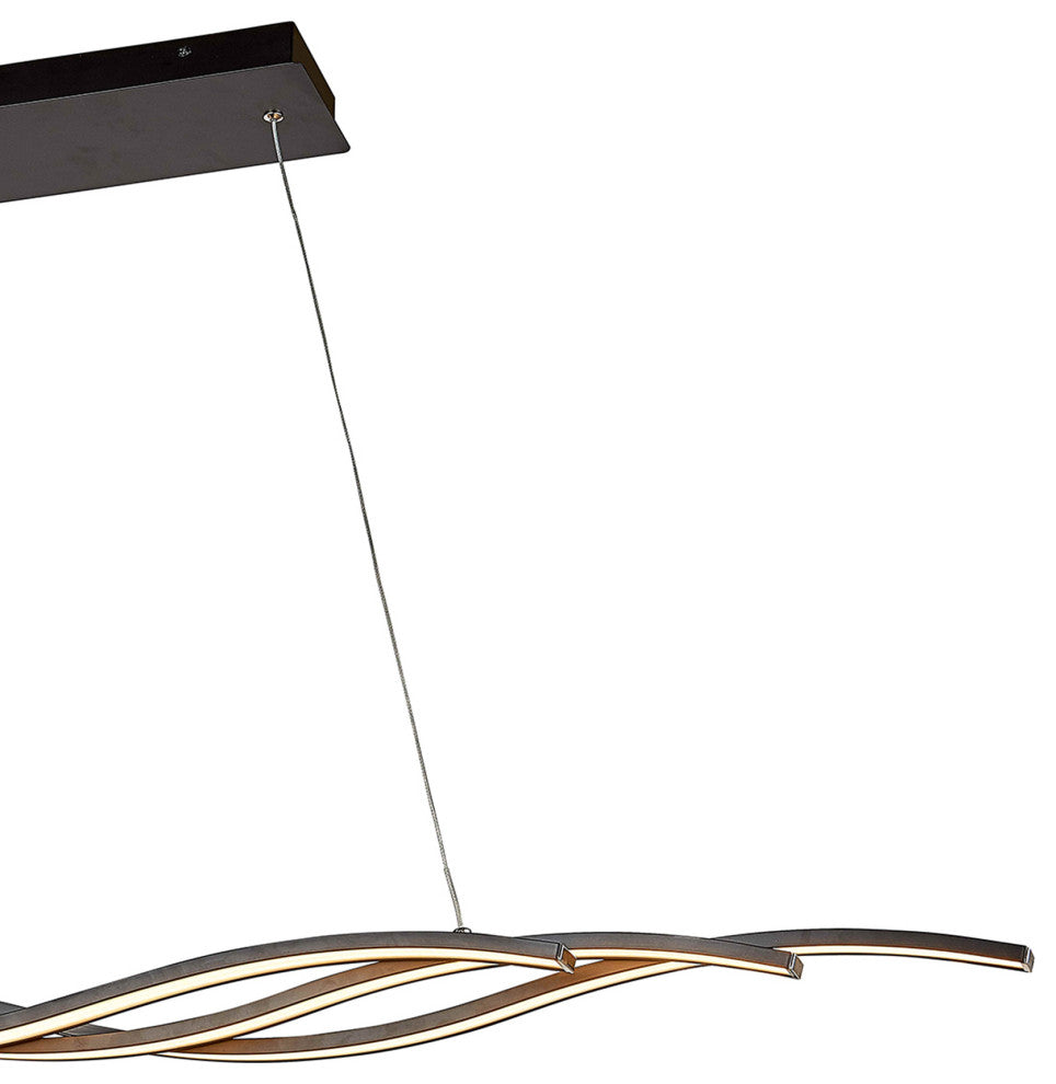 NBND1010LED 3 Light LED Array  Wave Pendant Light in Black Finish