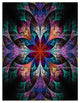 "Multi Color Fractal Flower Pattern" Metal Wall Art, 3 Panels, 28"x36"