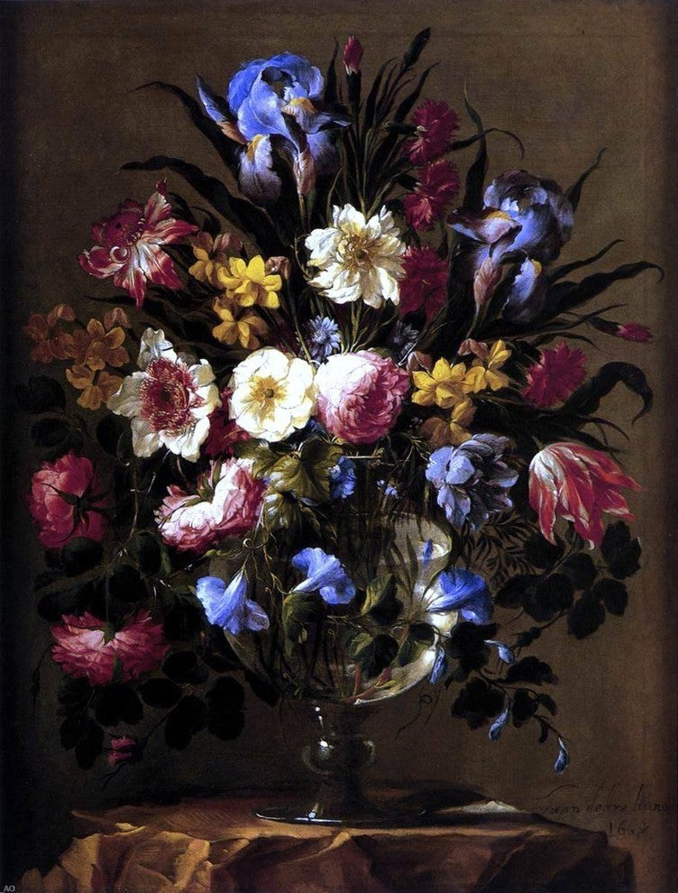 Juan De Arellano Vase of Flowers Premium Canvas Print