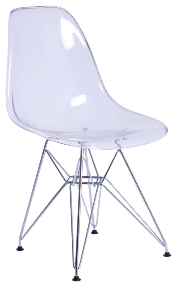 Modern Classics GlossWire Dining Side Chair, Clear